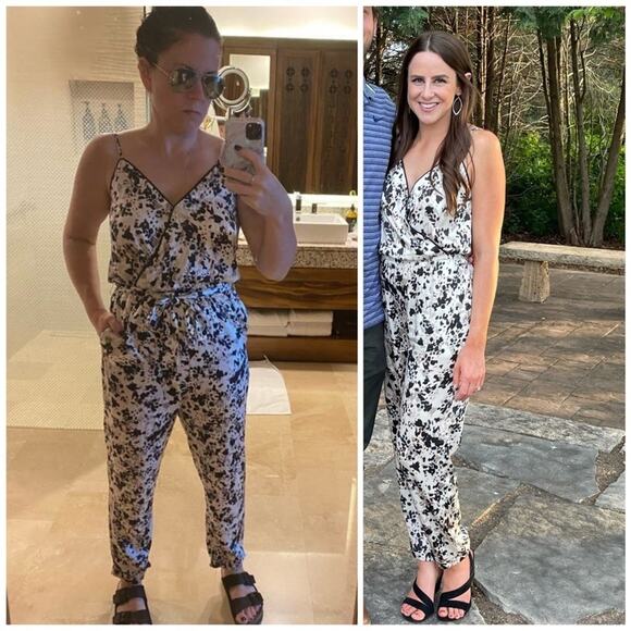 525 America Silk Patterned Jumpsuit Size Large L - Picture 2 of 12